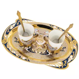 Набор для кофе "Лебеди" на 2 персоны, Златоуст