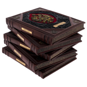 Набор книг в кожаном переплете "История России" в коробе