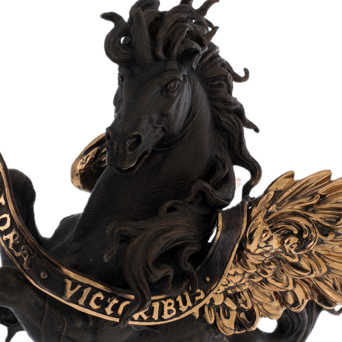 The author's bronze sculpture "Pegasus on the rack"