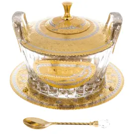 Икорница с крышкой "Кадка" большая,  Златоуст Икорница с крышкой "Кадка" большая,  Златоуст