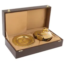 Икорница с крышкой "Кадка" большая,  Златоуст Икорница с крышкой "Кадка" большая,  Златоуст