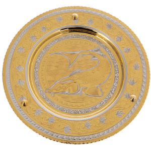 Caviar bowl with lid "Tub" large, Zlatoust