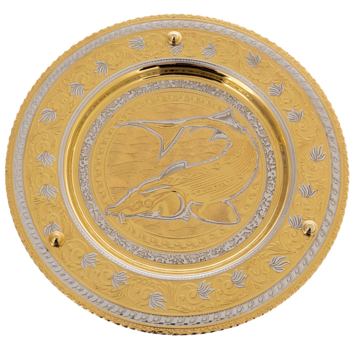 Caviar bowl with lid "Tub" large, Zlatoust