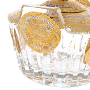 Caviar bowl with lid "Tub" large, Zlatoust