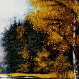 Картина из янтаря "Осень в лесу"