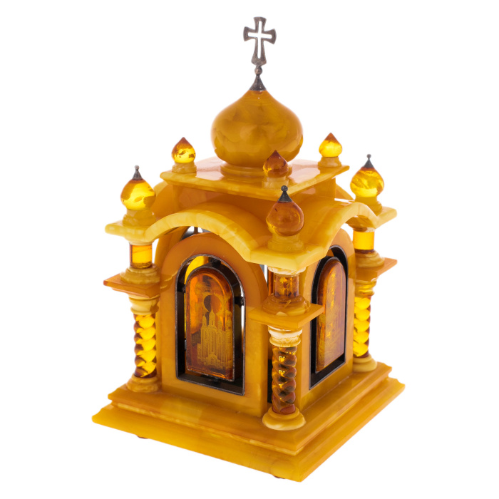 Шкатулка из янтаря "Часовня"