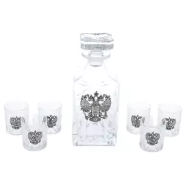 Vodka set: decanter and stacks, for 6 people