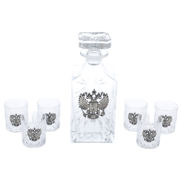 Vodka set: decanter and stacks, for 6 people