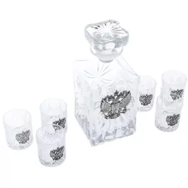 Vodka set: decanter and stacks, for 6 people
