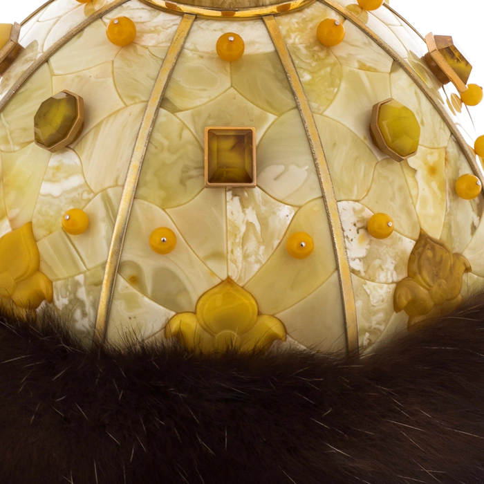 Souvenir made of sable and amber fur "Monomakh's Hat"