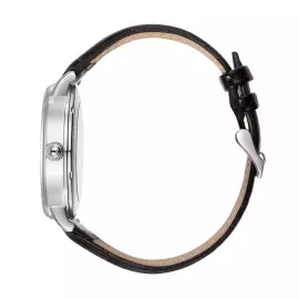 Наручные механические часы с автоподзаводом Mikhail Moskvin "Elegance" серебристые с черным ремешком