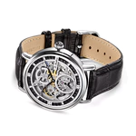 Mikhail Moskvin "Elegance" self-winding Mechanical Wristwatch in silver with Black Strap