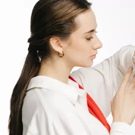 Наручные механические часы с автоподзаводом Mikhail Moskvin "Elegance" белые с золотистым ремешком