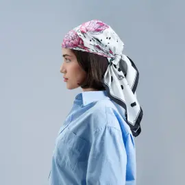 Платок шелковый "Delicate" пионы Платок шелковый "Delicate" пионы