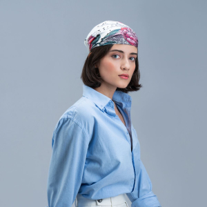 Silk handkerchief "Delicate" peonies