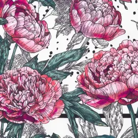 Платок шелковый "Delicate" пионы Платок шелковый "Delicate" пионы