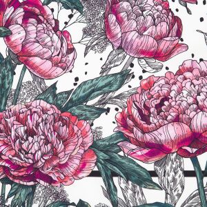 Silk handkerchief "Delicate" peonies