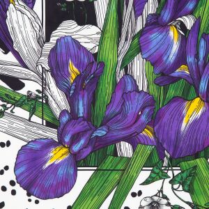 Silk scarf "Delicate" irises