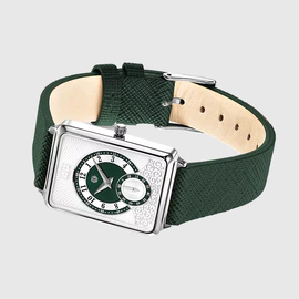 Наручные кварцевые часы УЧЗ Vintage с зеленым ремешком