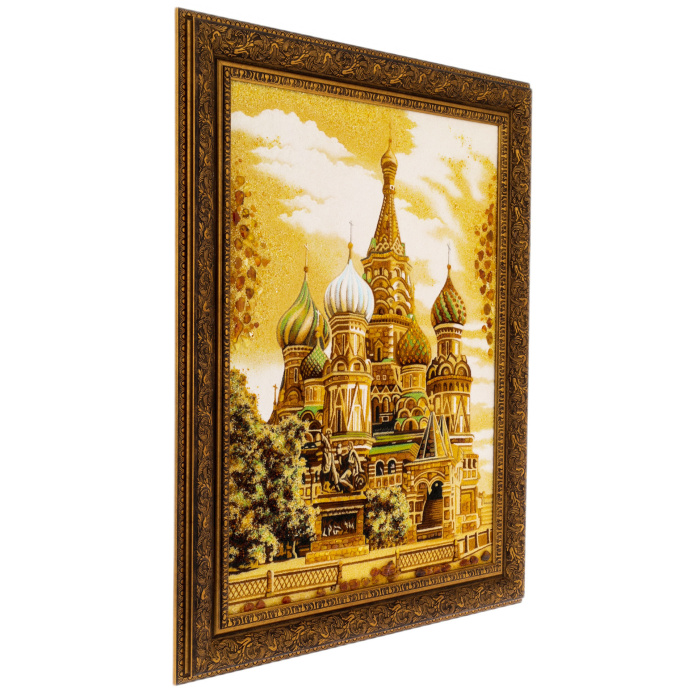 Amber painting "St. Basil's Cathedral"