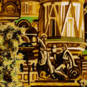 Amber painting "St. Basil's Cathedral"