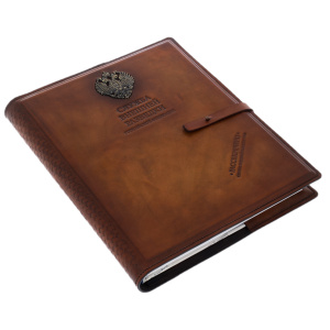 A gift book in a leather cover "The main documents. The Foreign Intelligence Service of the Russian Federation"
