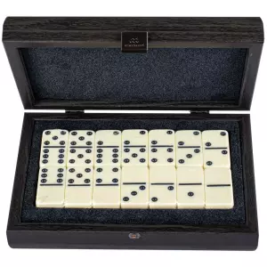 Dominoes made of wood and leather "Manopoulos" black