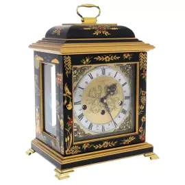 Каминные часы "The Georgian Basket Top in Chinoiserie Samurai Artwork" чёрные