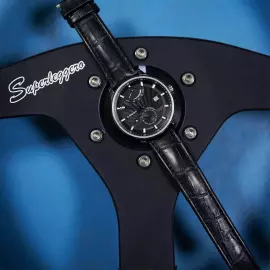 Наручные механические часы с автоподзаводом  Lincor черно-серебристые с черным ремешком