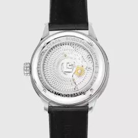 Наручные механические часы с автоподзаводом Lincor серебристые с черным ремешком