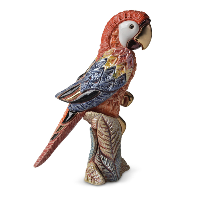 Ceramic statuette "Red Parrot"