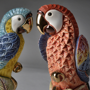 Ceramic statuette "Red Parrot"