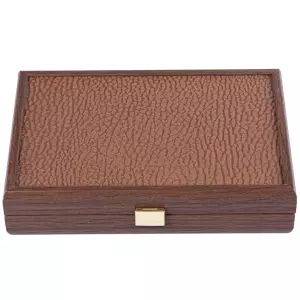 Domino made of wood and leather "Manopoulos" brown
