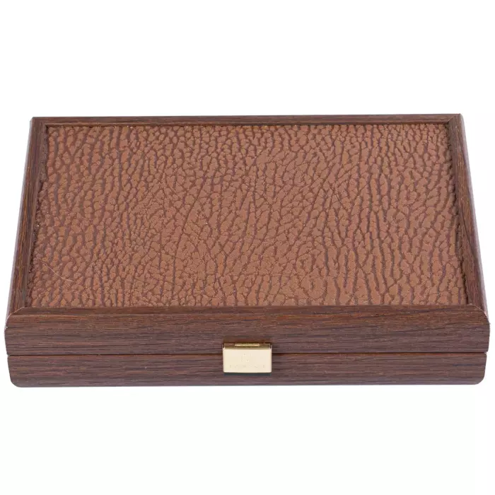 Domino made of wood and leather "Manopoulos" brown