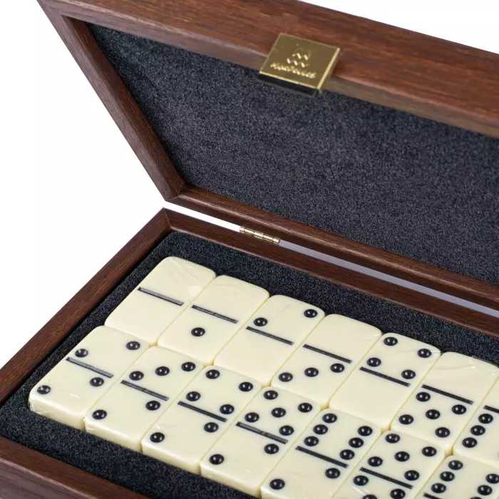 Domino made of wood and leather "Manopoulos" brown