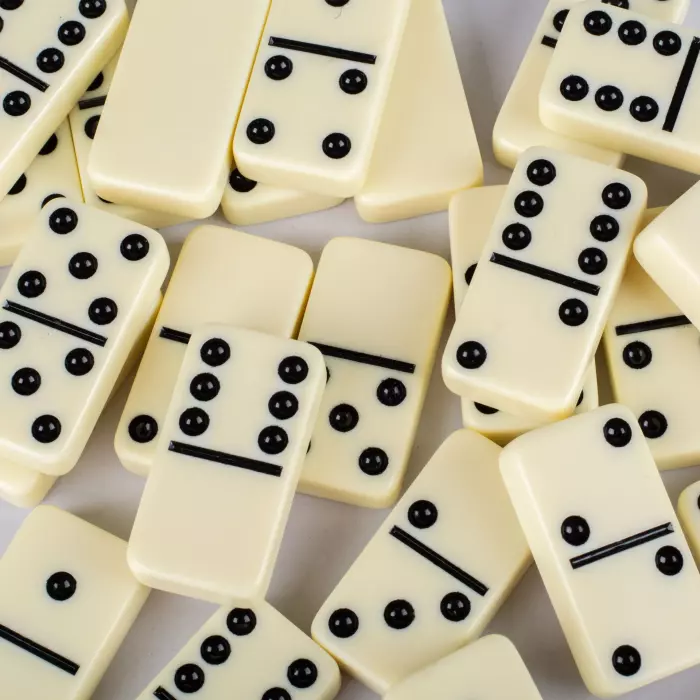 Domino made of wood and leather "Manopoulos" brown