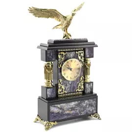 Каминные часы "Античные. Орёл" (чароит)