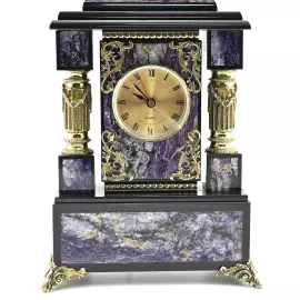 Каминные часы "Античные. Орёл" (чароит)