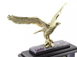 Каминные часы "Античные. Орёл" (чароит)