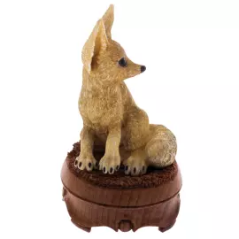 Скульптура из рога лося и дерева "Фенек" на подставке