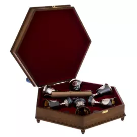 Vodka set made of silver "Imperial Hexagon" for 6 people
