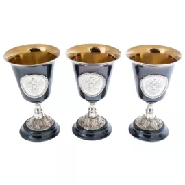 Vodka set made of silver "Imperial Hexagon" for 6 people