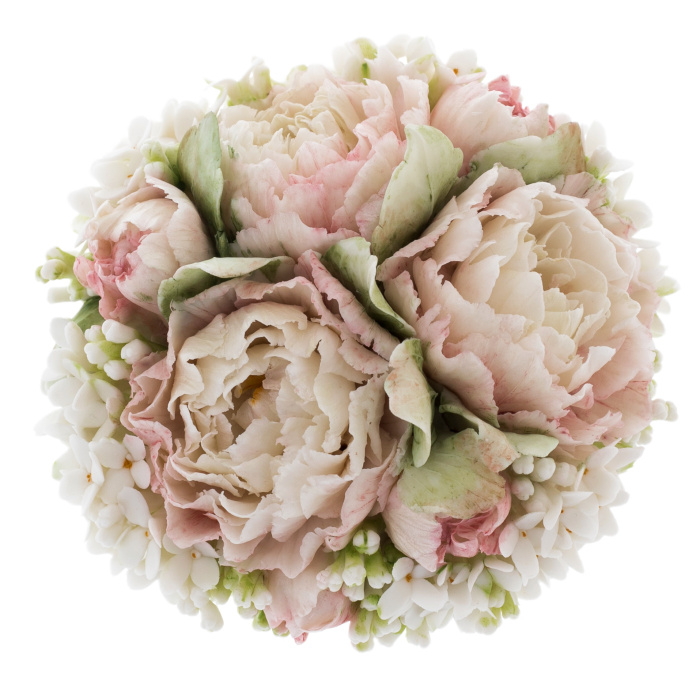 Souvenir made of porcelain "Basket with flowers" small, in a gift box