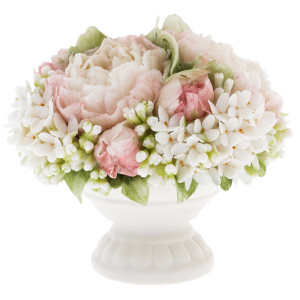 Souvenir made of porcelain "Basket with flowers" small, in a gift box