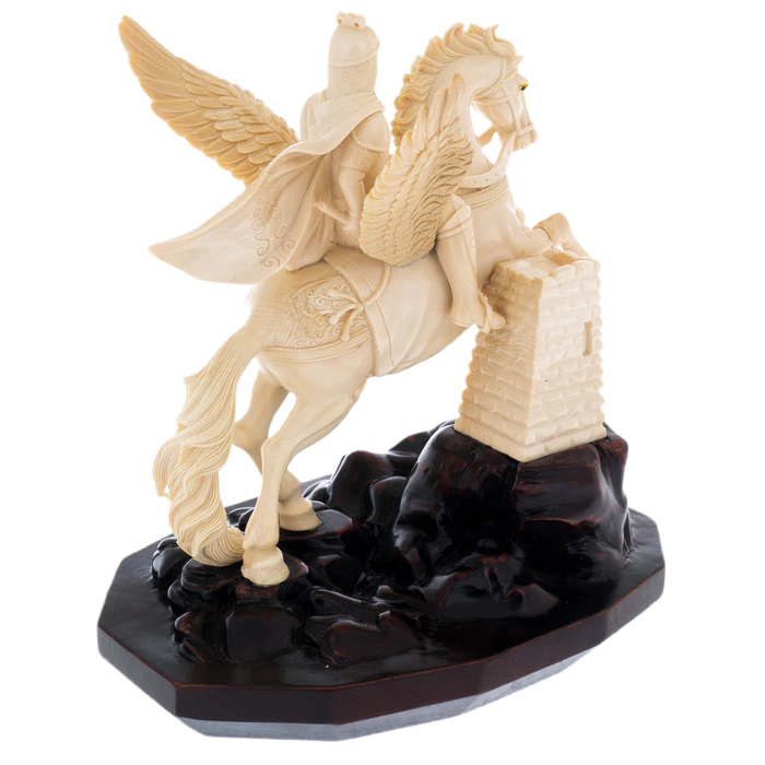 Mammoth tusk sculpture "Rider on a winged horse"