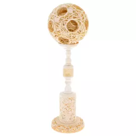 Скульптура из бивня мамонта "Кантонский шар. Птицы"