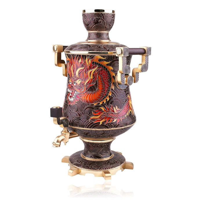 A set for strong drinks "Dragon" made of silver, for 6 people