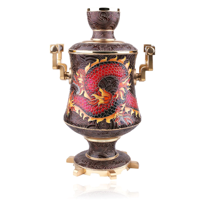 A set for strong drinks "Dragon" made of silver, for 6 people
