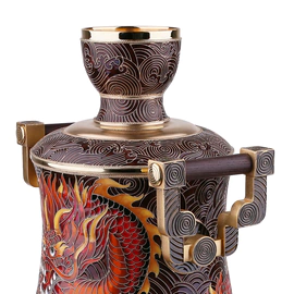 A set for strong drinks "Dragon" made of silver, for 6 people