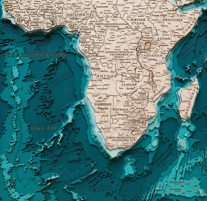 Wooden multi-layered "Map of Africa" to order